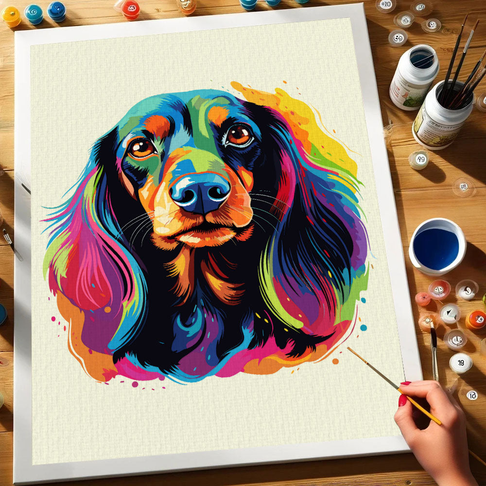 Dachshund Colorful Dog Paint by Numbers Kit – Wander Painting