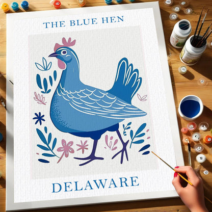 Delaware State Bird Blue Hen | Paint by Numbers Kit