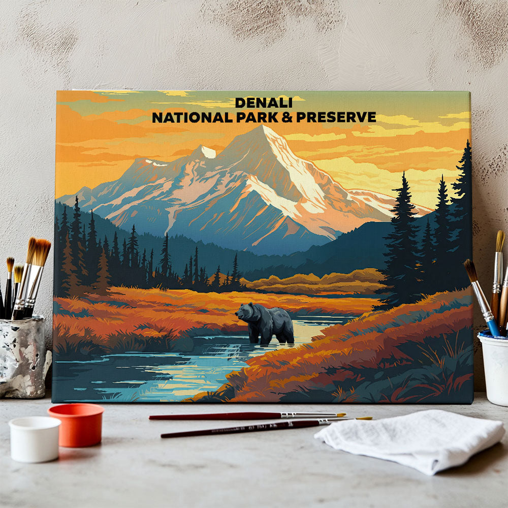 Denali National Park and Preserve - Landscape | Paint by Numbers Kit