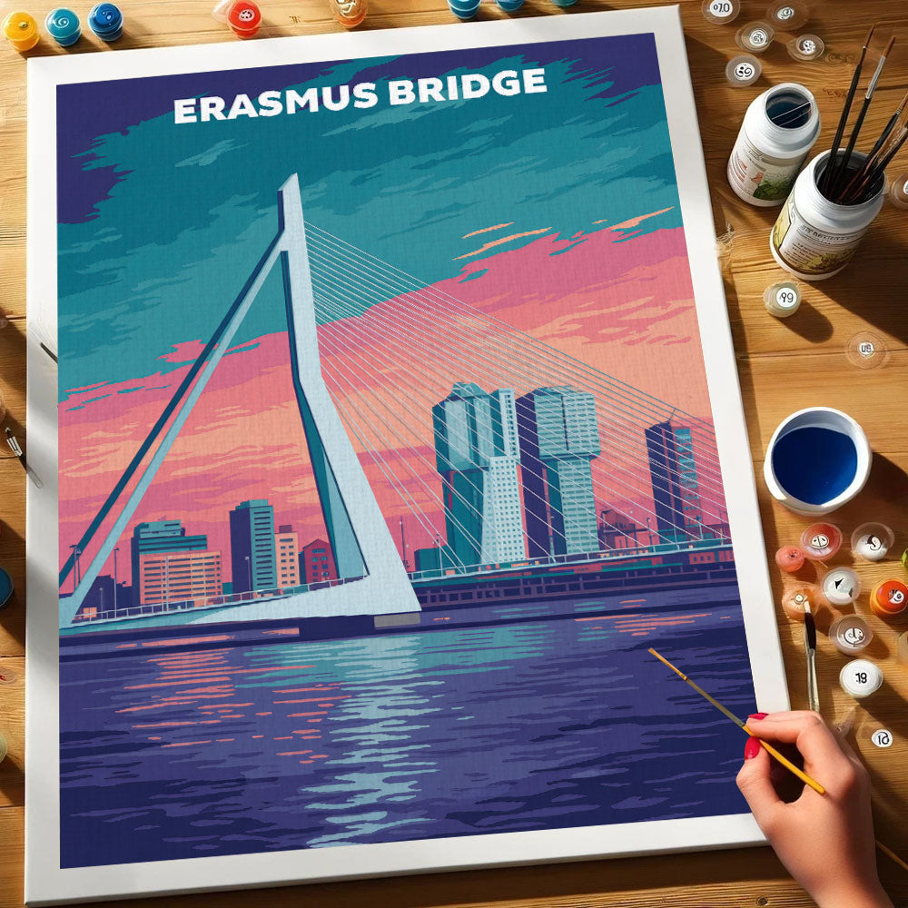 Erasmus Bridge, Netherlands | Paint by Numbers Kit