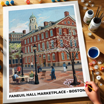 Faneuil Hall Marketplace, Boston | US-Wahrzeichen | Malen nach Zahlen Set