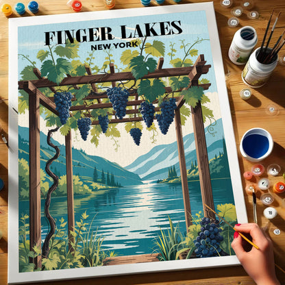 Weingüter der Finger Lakes, New York | Malen nach Zahlen-Set
