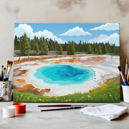 Fountain Paint Pot - Yellowstone | Paint by Numbers Kit