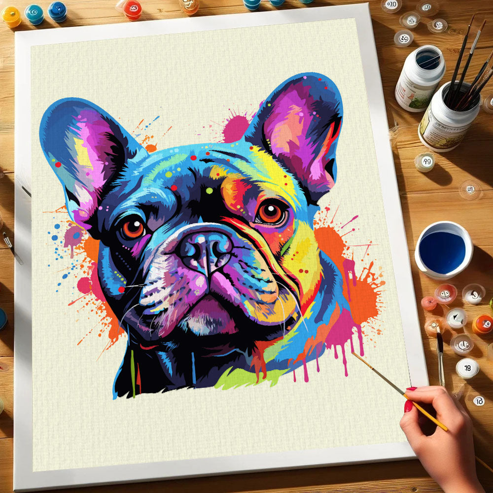 Paint by numbers french fashion bulldog