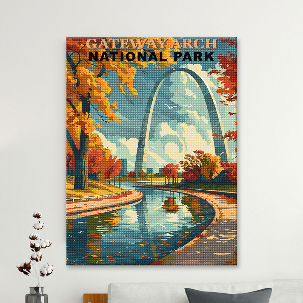 Gateway Arch National Park Diamond Painting (Vintage Edition)