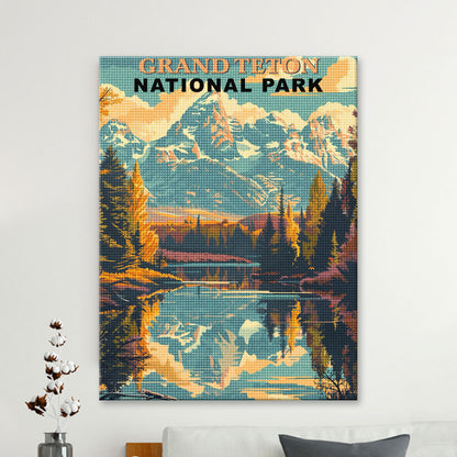 Grand Teton National Park Diamond Painting (Vintage Edition)