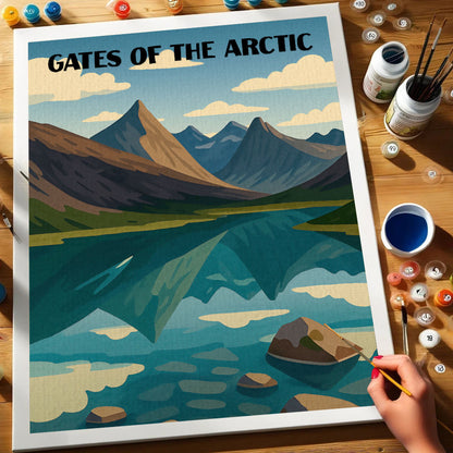 Gates of the Arctic National Park Anfänger | Malen nach Zahlen Set