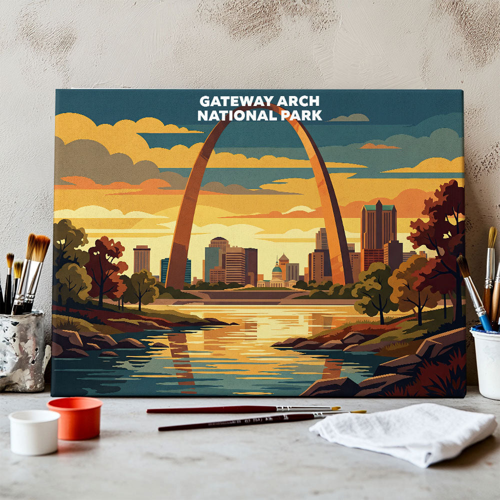 Gateway Arch National Park - Landscape | Paint by Numbers Kit