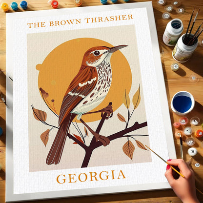 Georgia State Bird Brown Thrasher | Paint by Numbers Kit