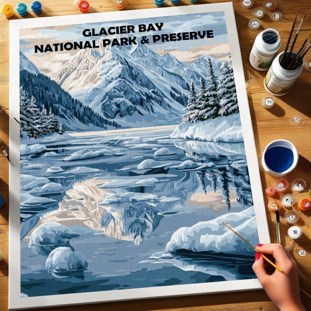 Glacier Bay National Park Winter | Paint by Numbers Kit