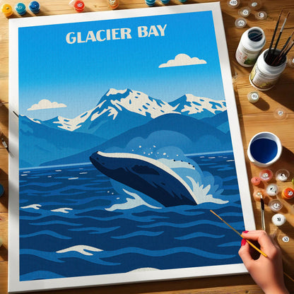 Glacier Bay Nationalpark Anfänger | Malen nach Zahlen Set
