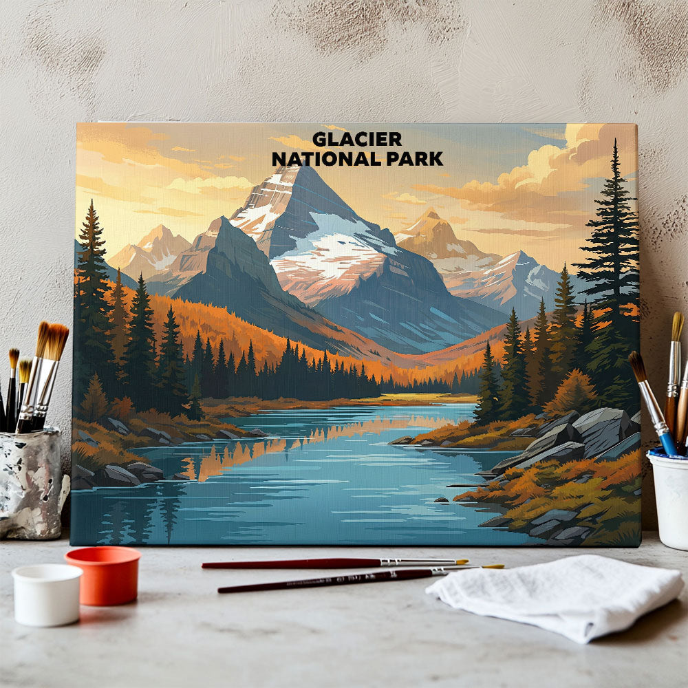 Glacier National Park - Landscape | Paint by Numbers Kit
