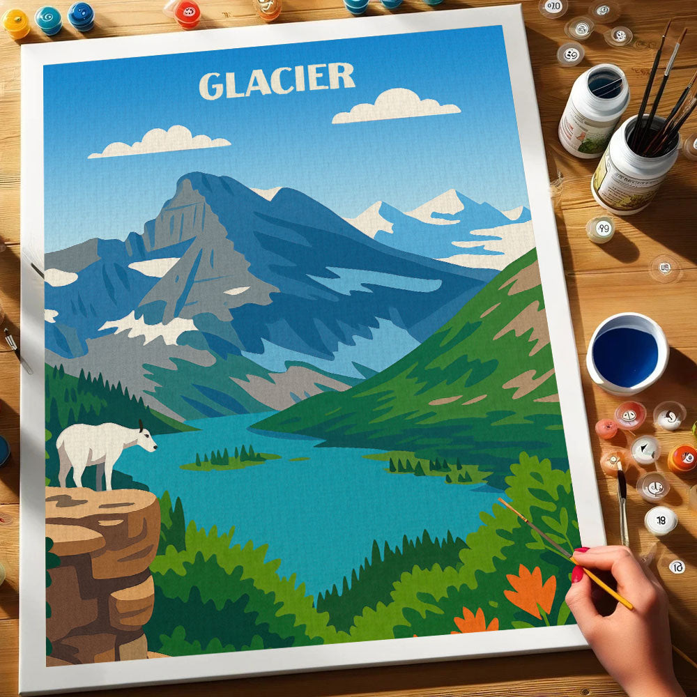 Glacier National Park Beginner | Paint by Numbers Kit