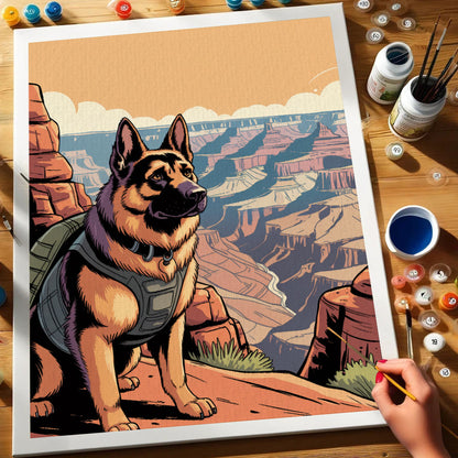 Grand Canyon National Park - German Shepherd | Paint by Numbers Kit