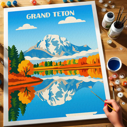 Grand Teton National Park Beginner | Paint by Numbers Kit
