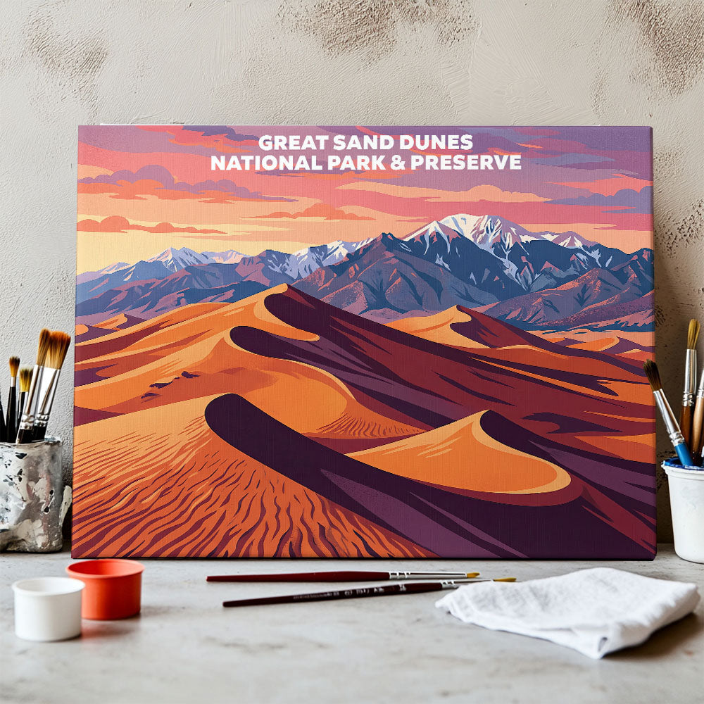 Great Sand Dunes National Park - Landscape | Paint by Numbers Kit