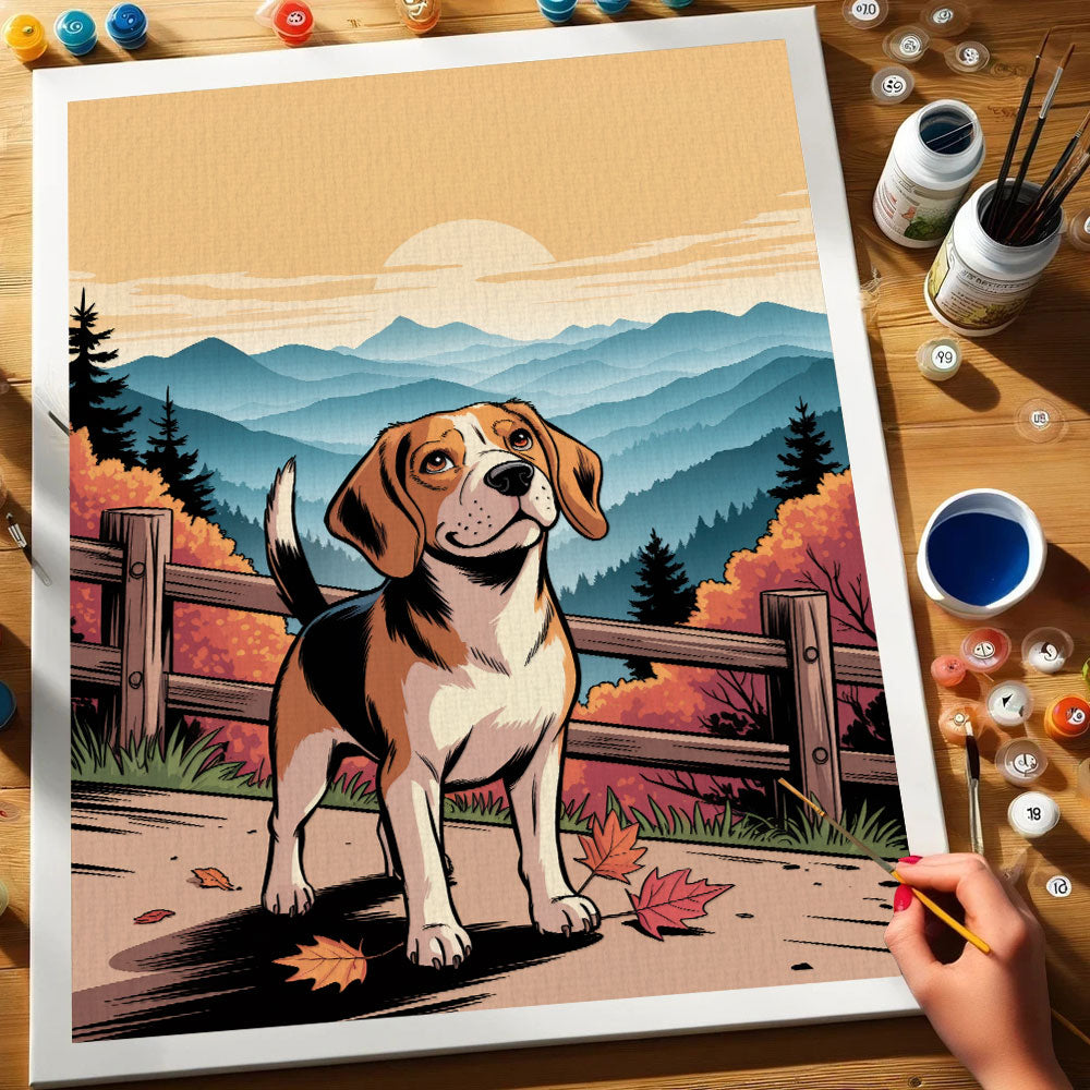 Great Smoky Mountains National Park - Beagle | Paint by Numbers Kit