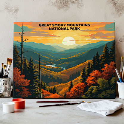 Great Smoky Mountains National Park - Landscape | Paint by Numbers Kit