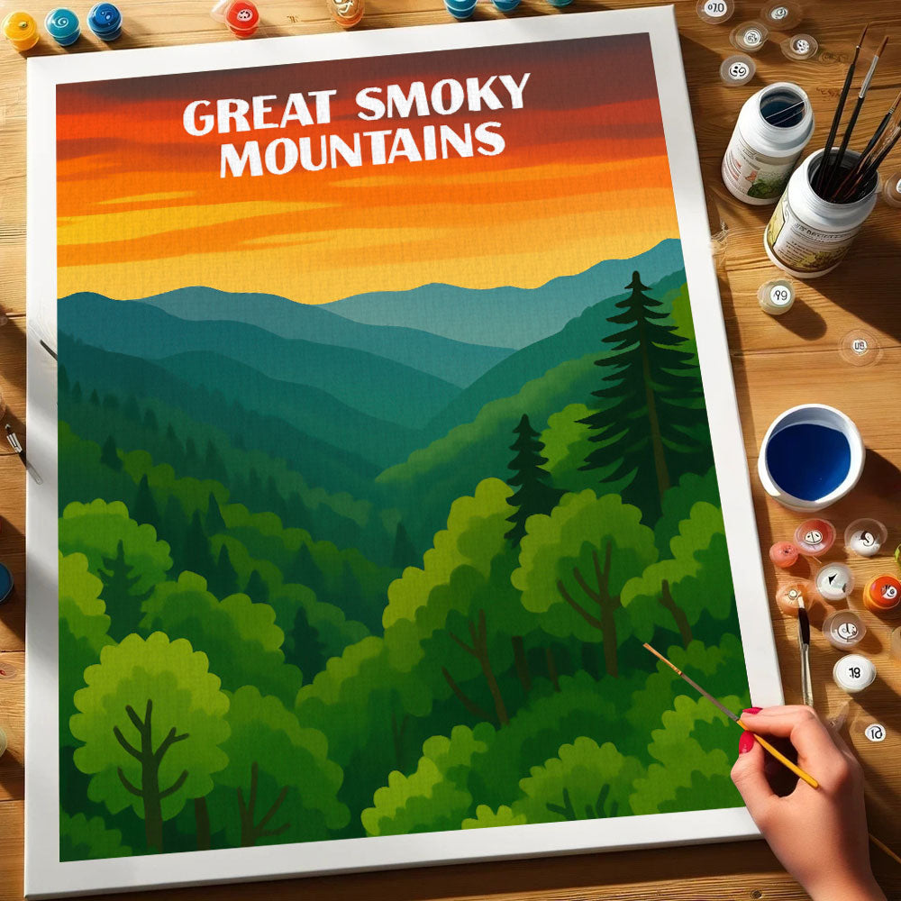 Great Smoky Mountains National Park Beginner | Paint by Numbers Kit