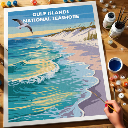 Gulf Islands National Seashore | Malen nach Zahlen Set