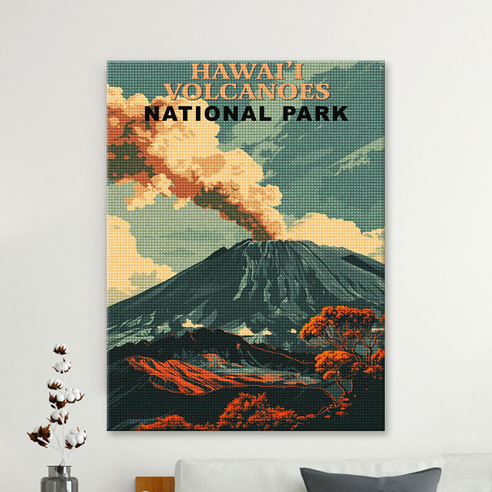 Hawai'i Volcanoes National Park Diamond Painting (Vintage Edition)