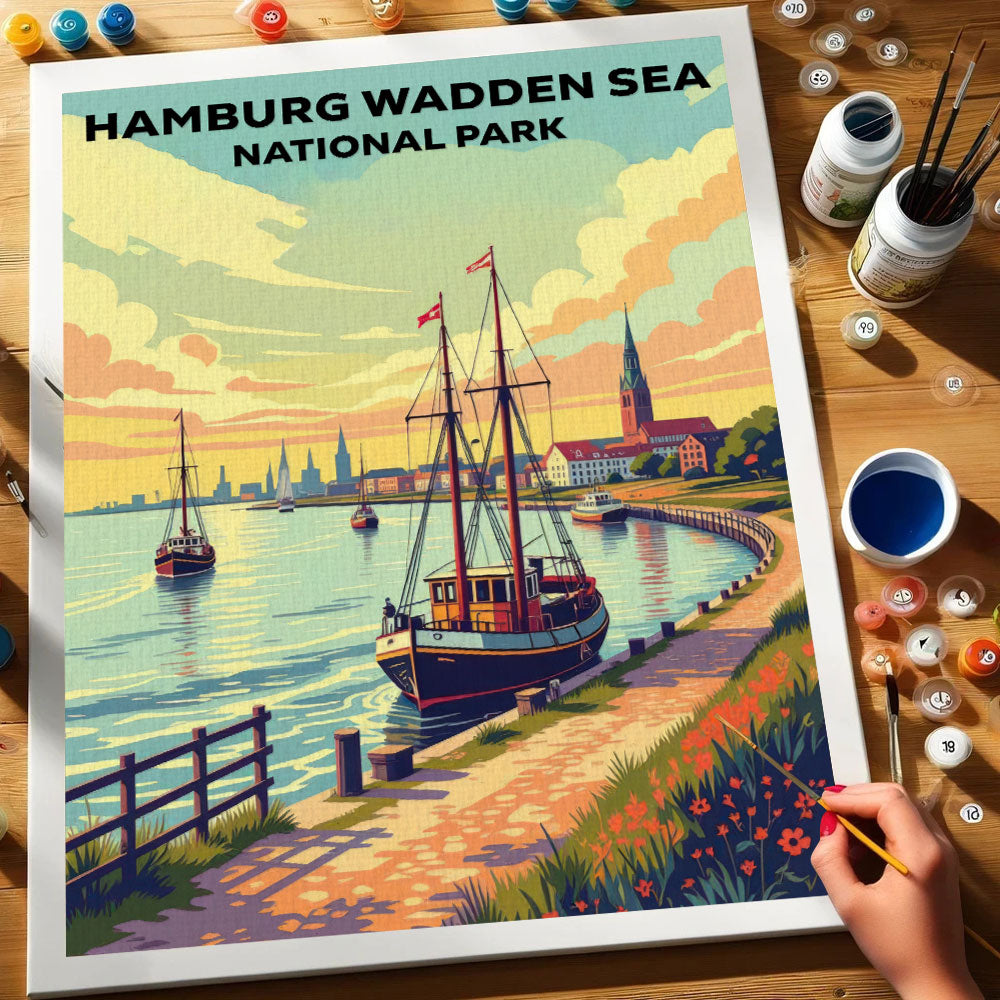 Hamburg Wadden Sea - German National Park | Paint by Numbers Kit