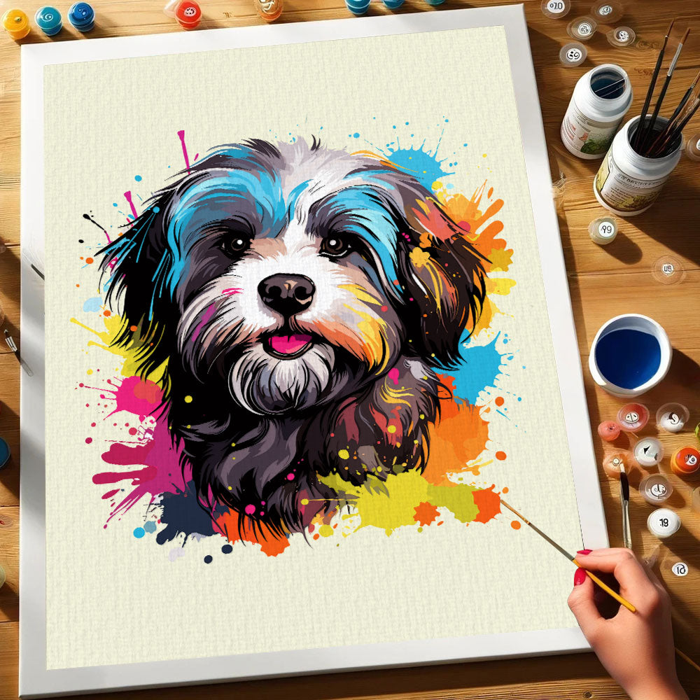 Havanese - Colorful Dog | Paint by Numbers Kit