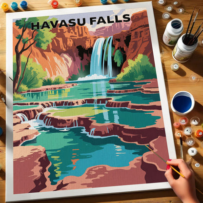 Havasu Falls - U.S. Waterfalls | Paint by Numbers Kit
