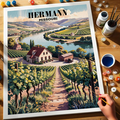 Hermann Wineries, Missouri | Paint by Numbers Kit