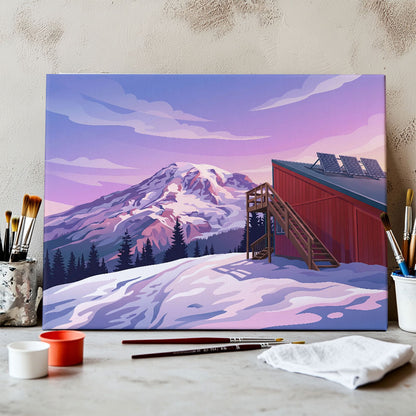 High Hut - Mount Rainier | Paint by Numbers Kit