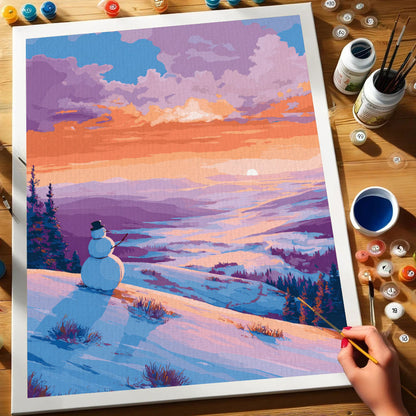 Hillside Snowman | Paint by Numbers Kit