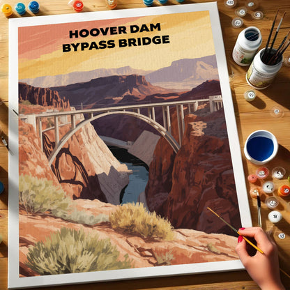 Hoover Dam Bypass Bridge, USA | Paint by Numbers Kit