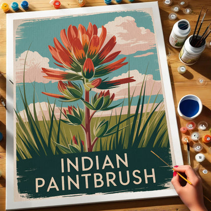 Indian Paintbrush – US-Wildblumen | Malen nach Zahlen-Set