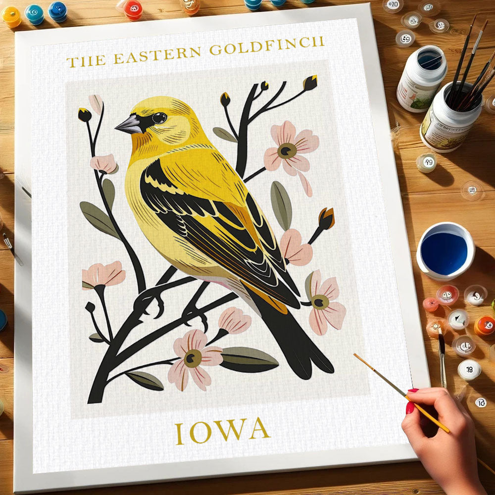 Iowa State Bird Eastern Goldfinch | Paint by Numbers Kit