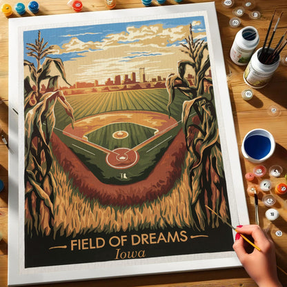 Iowa – Feld der Träume | Malen nach Zahlen Set