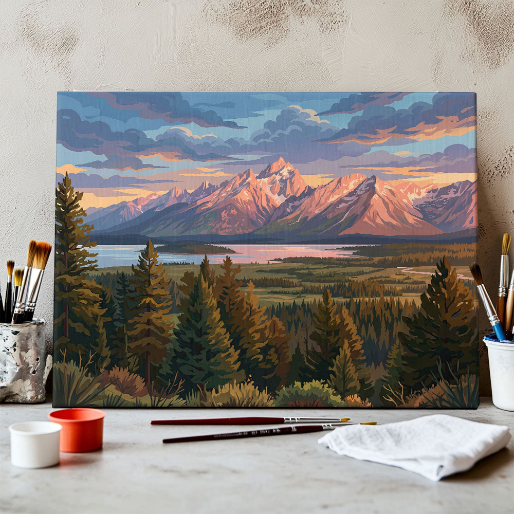 Jackson Lake Lodge - Grand Teton | Paint by Numbers Kit