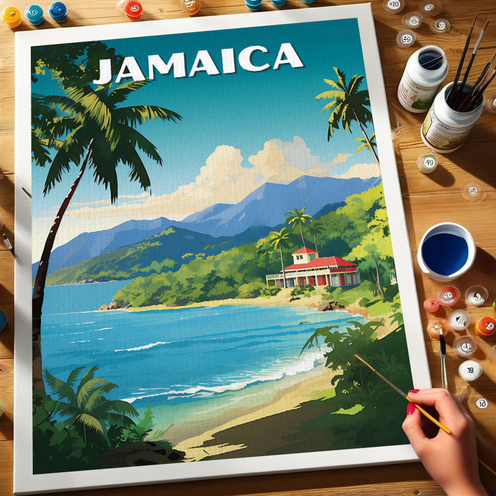 Jamaica Travel Poster | Paint by Numbers Kit