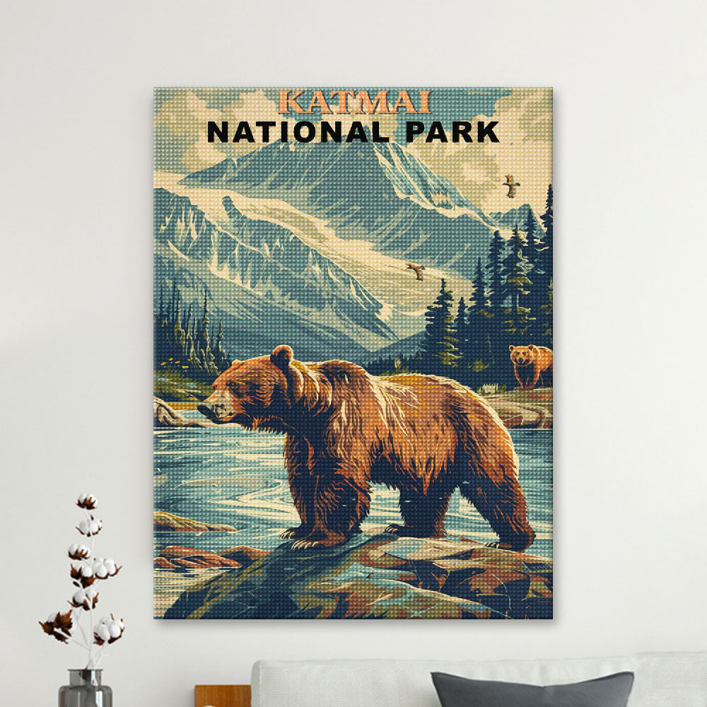 Katmai National Park Diamond Painting (Vintage Edition)