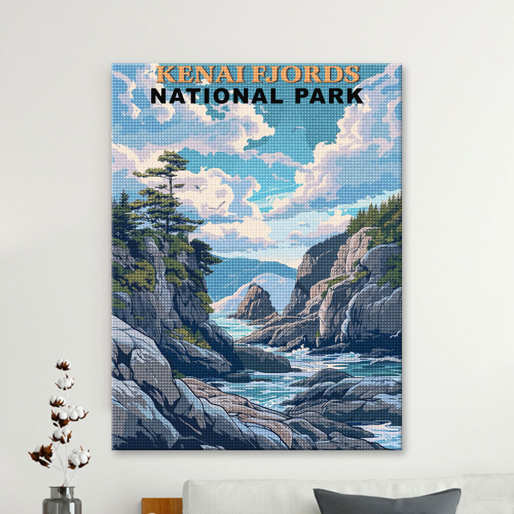 Kenai Fjords National Park Diamond Painting (Vintage Edition)