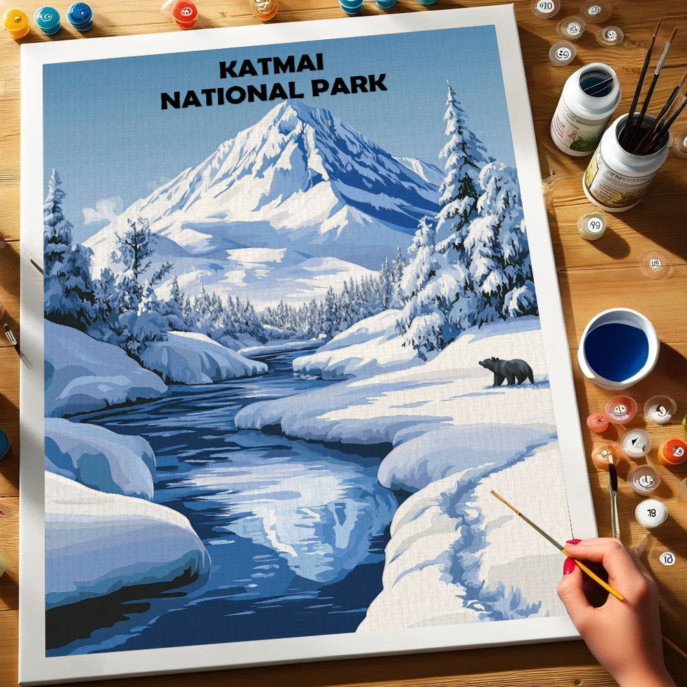 Katmai National Park Winter | Paint by Numbers Kit