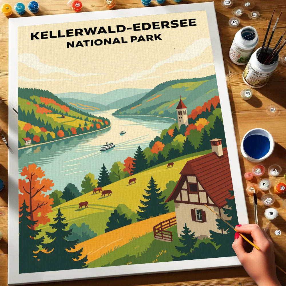 Kellerwald-Edersee - German National Park | Paint by Numbers Kit