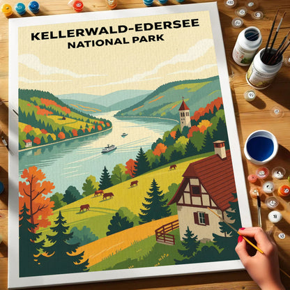 Kellerwald-Edersee - German National Park | Paint by Numbers Kit