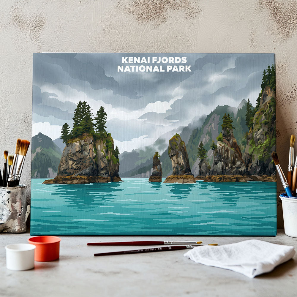 Kenai Fjords National Park - Landscape | Paint by Numbers Kit