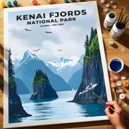 Kenai Fjords National Park Heritage Edition | Paint by Numbers Kit