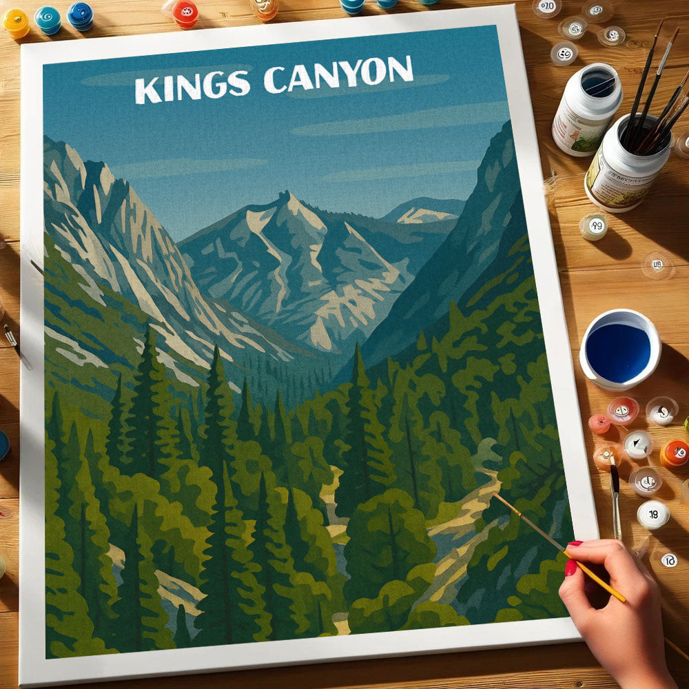 Kings Canyon Nationalpark Anfänger | Malen nach Zahlen Set