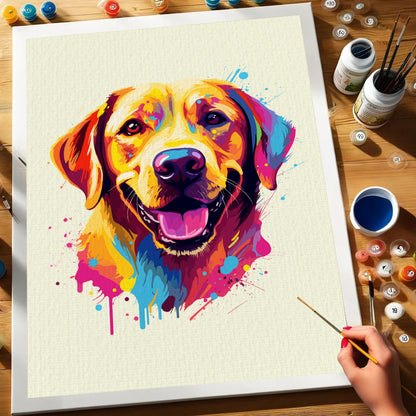 Labrador Retriever - Colorful Dog | Paint by Numbers Kit