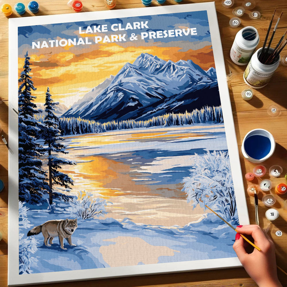 Lake Clark National Park & Preserve Winter | Paint by Numbers Kit