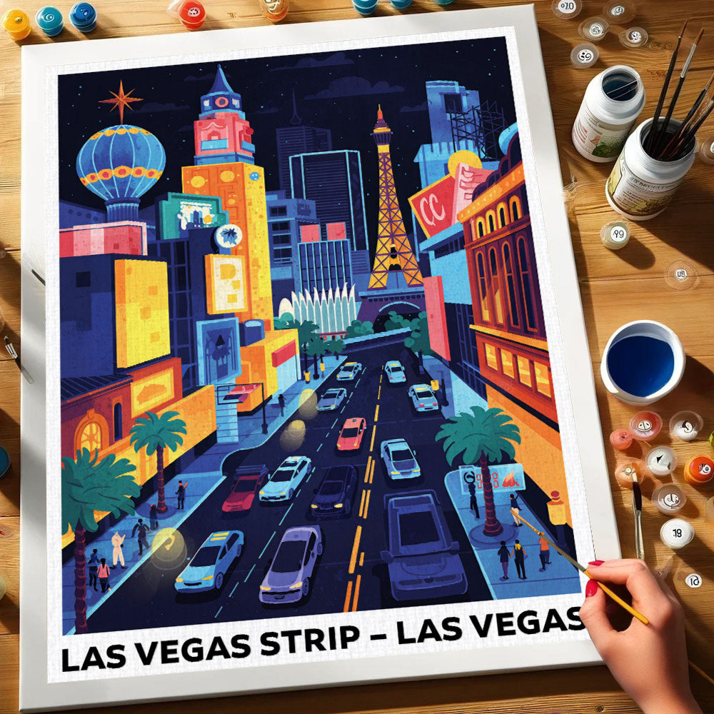 Las Vegas Strip, Las Vegas | US Landmark | Paint by Numbers Kit