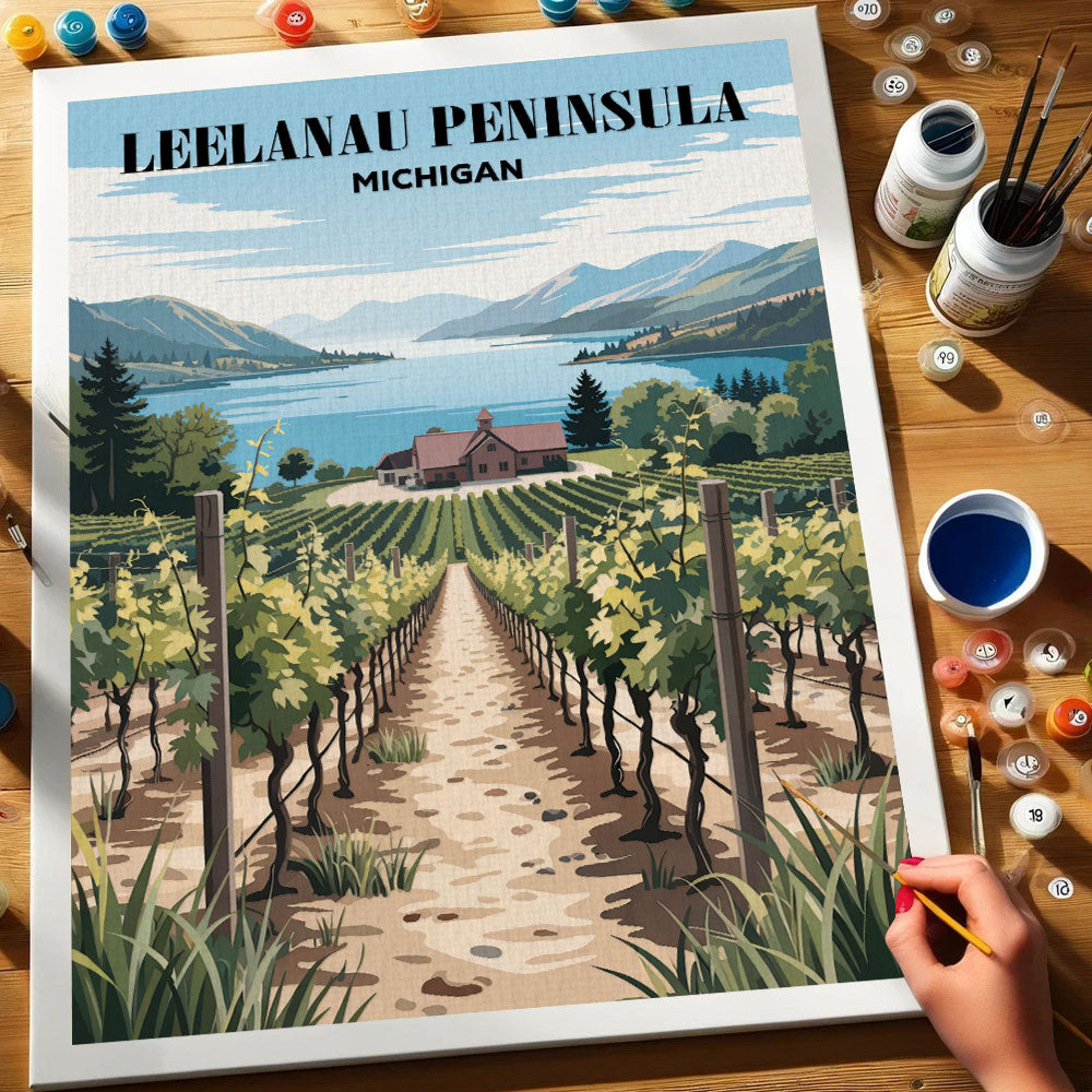 Leelanau Peninsula Wineries, Michigan | Paint by Numbers Kit