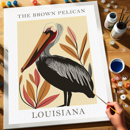 Louisiana State Bird Brown Pelican | Paint by Numbers Kit